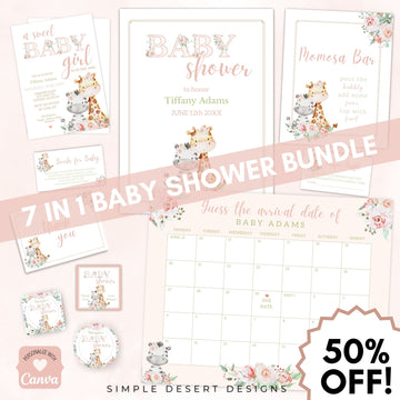 blush pink safari baby shower theme